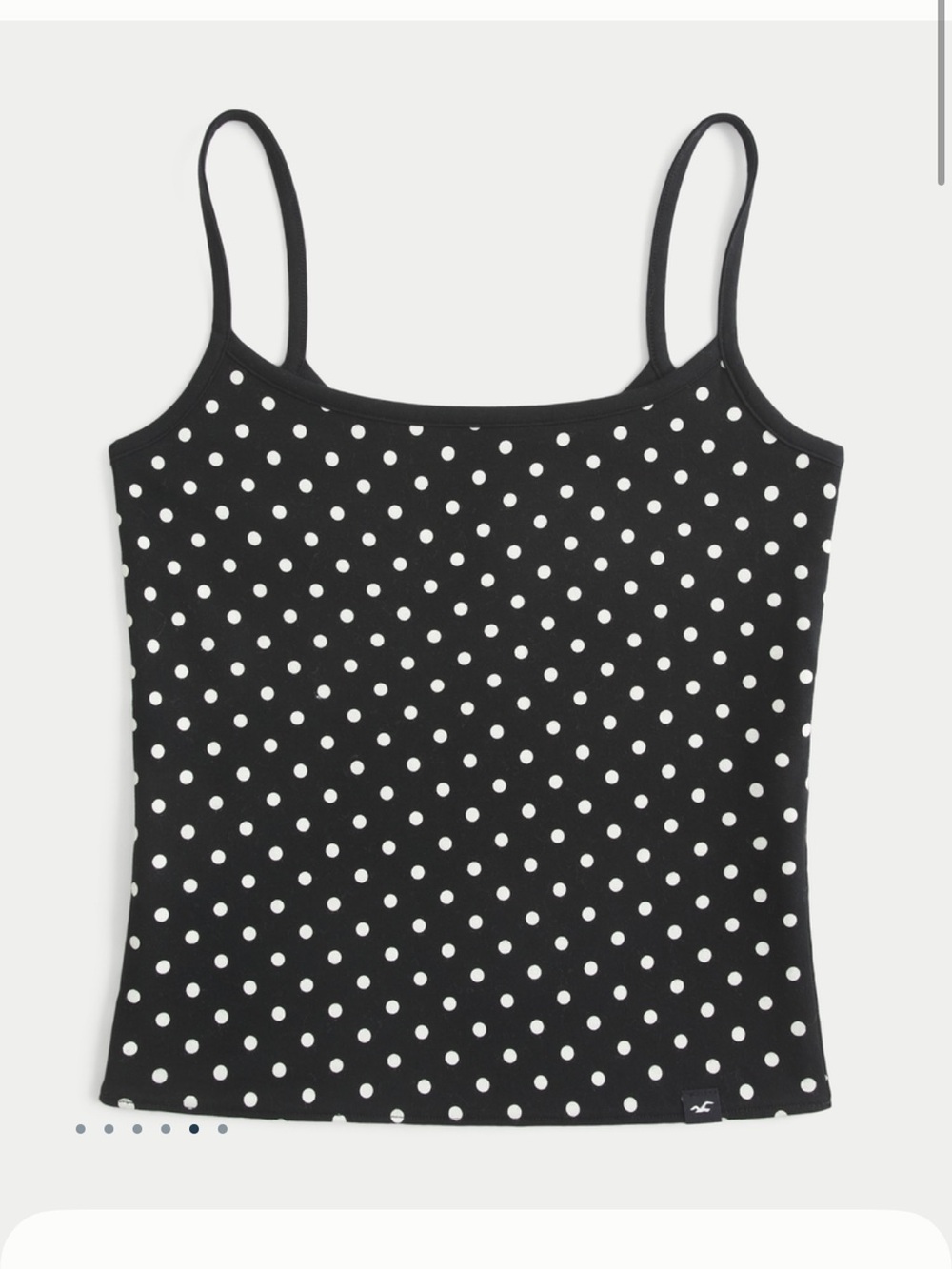 Hollister Black and White Polka Dot Cami + Reversible with black on other side
